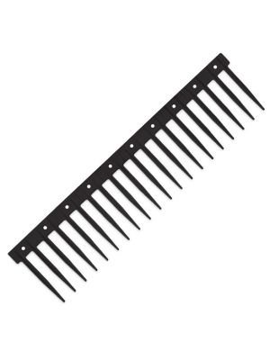 The black Avi-shield Proofing Spikes has holes to allow you to apply solar panel mesh clips 